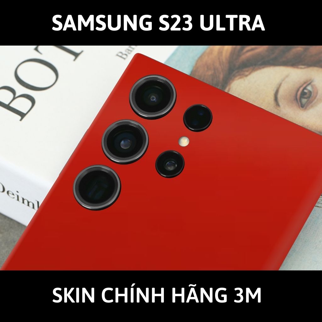 Skin 3m samsung galaxy s23, s23 plus, s23 ultra full body và camera nhập khẩu chính hãng USA phụ kiện điện thoại huỳnh tân store - Matte Red - Warp Skin Collection
