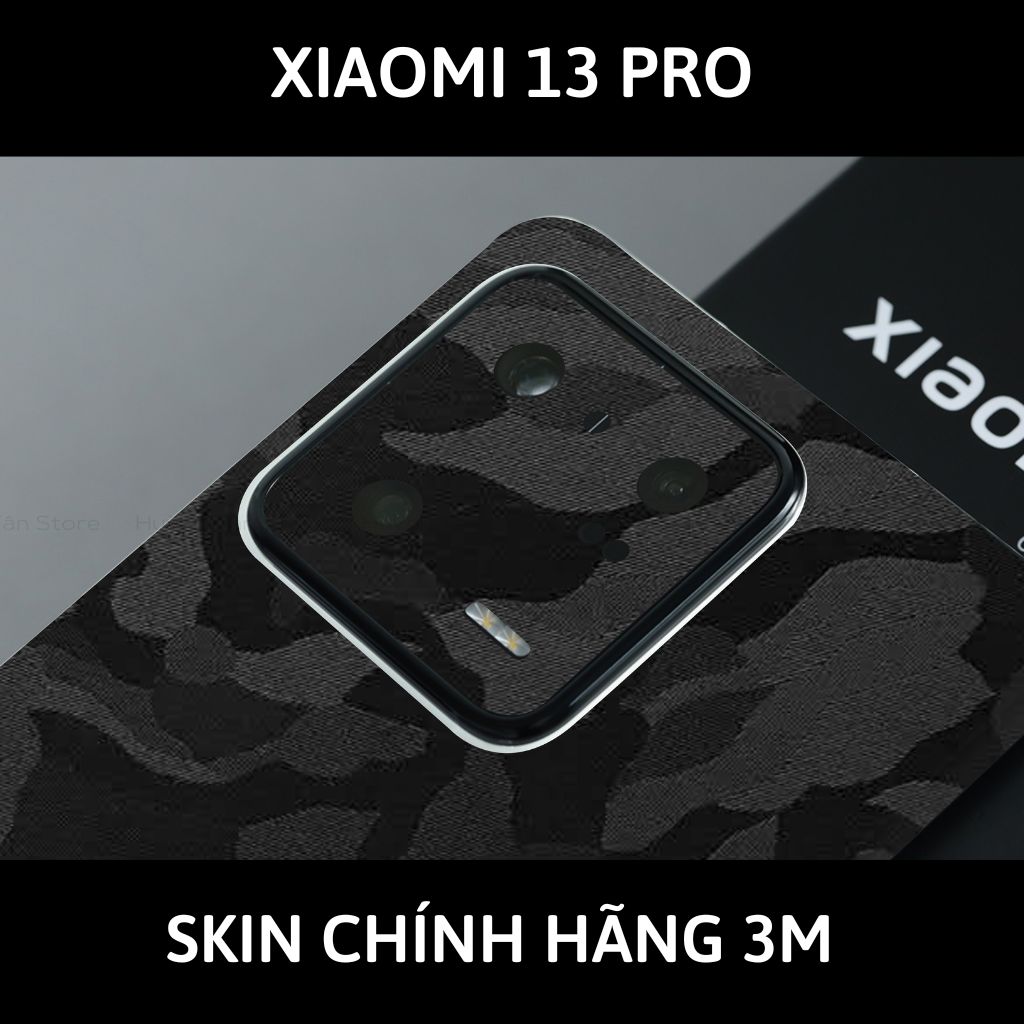 Skin 3m Mi 13 Ultra, Mi 13 Pro, Mi 13  full body và camera nhập khẩu chính hãng USA phụ kiện điện thoại huỳnh tân store - Camo Black - Warp Skin Collection