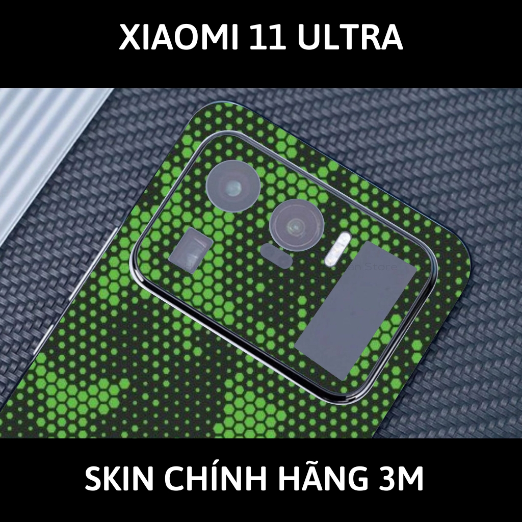 Skin 3m Mi 11 Ultra full body và camera nhập khẩu chính hãng USA phụ kiện điện thoại huỳnh tân store - Mamba Green - Warp Skin Collection