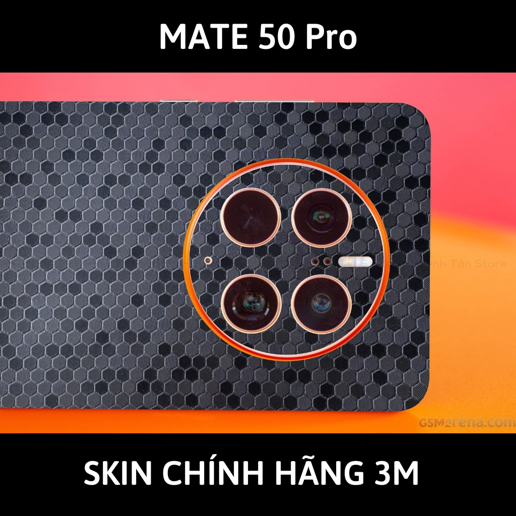 Dán skin điện thoại Huawei Mate 50 Pro full body và camera nhập khẩu chính hãng USA phụ kiện điện thoại huỳnh tân store - Honeycomb Black - Warp Skin Collection