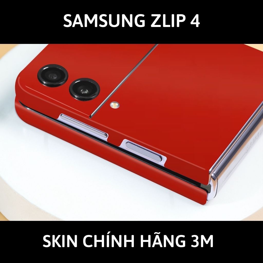 Skin 3m samsung galaxy Z Flip 4, Z Flip 3, Z Flip full body và camera nhập khẩu chính hãng USA phụ kiện điện thoại huỳnh tân store - Matte Red - Warp Skin Collection