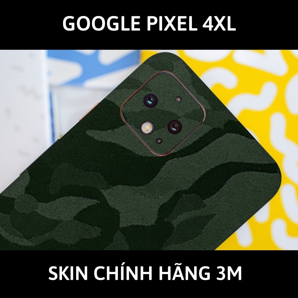 Skin 3m google Pixel 4XL, Pixel 4 full body và camera nhập khẩu chính hãng USA phụ kiện điện thoại huỳnh tân store - Camo Green - Warp Skin Collection