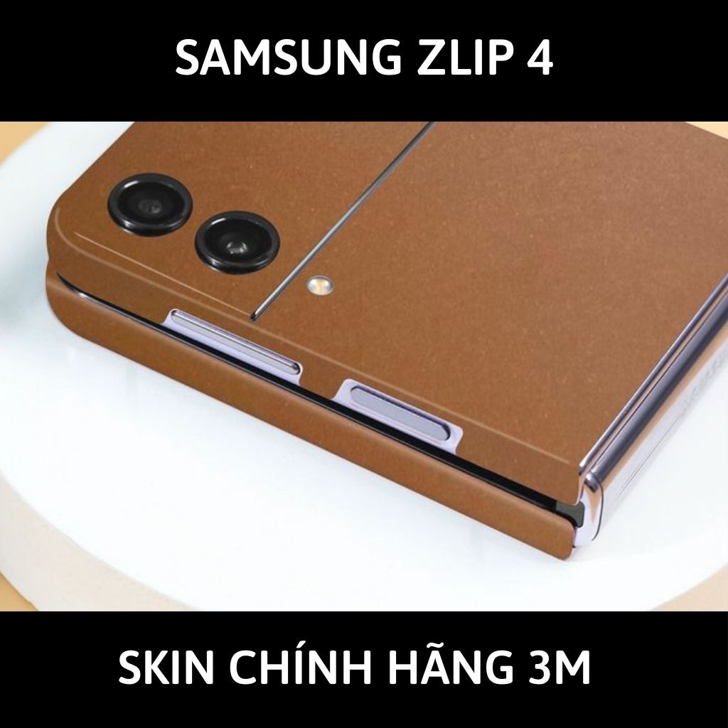 Skin 3m samsung galaxy Z Flip 4, Z Flip 3, Z Flip full body và camera nhập khẩu chính hãng USA phụ kiện điện thoại huỳnh tân store - Caramel - Warp Skin Collection