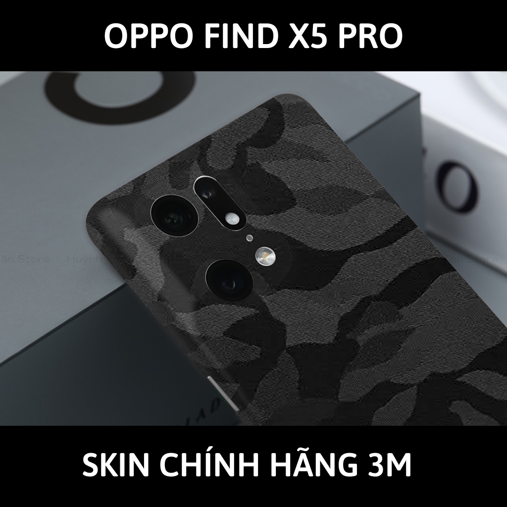 Dán skin điện thoại Oppo Find X5 Pro full body và camera nhập khẩu chính hãng USA phụ kiện điện thoại huỳnh tân store - Camo Black - Warp Skin Collection