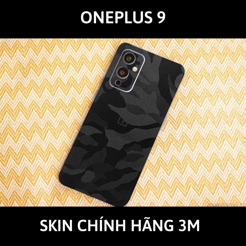 Skin 3m Oneplus 9R, 9 Pro, 9 full body và camera nhập khẩu chính hãng USA phụ kiện điện thoại huỳnh tân store - Camo Black - Warp Skin Collection