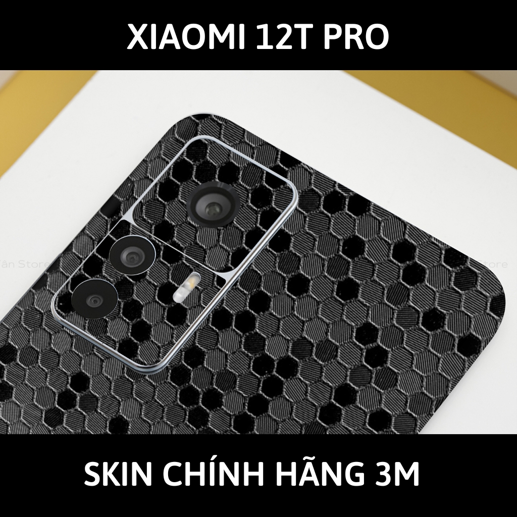 Skin 3m Mi 12T, Mi 12T Pro, K50 Ultra full body và camera nhập khẩu chính hãng USA phụ kiện điện thoại huỳnh tân store - Hexis Honeycomb Black - Warp Skin Collection