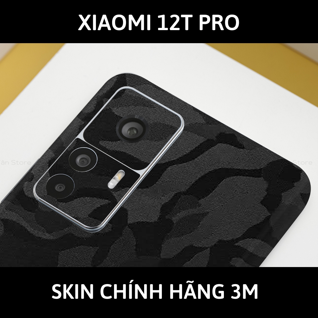 Skin 3m Mi 12T, Mi 12T Pro, K50 Ultra full body và camera nhập khẩu chính hãng USA phụ kiện điện thoại huỳnh tân store - Camo Black - Warp Skin Collection