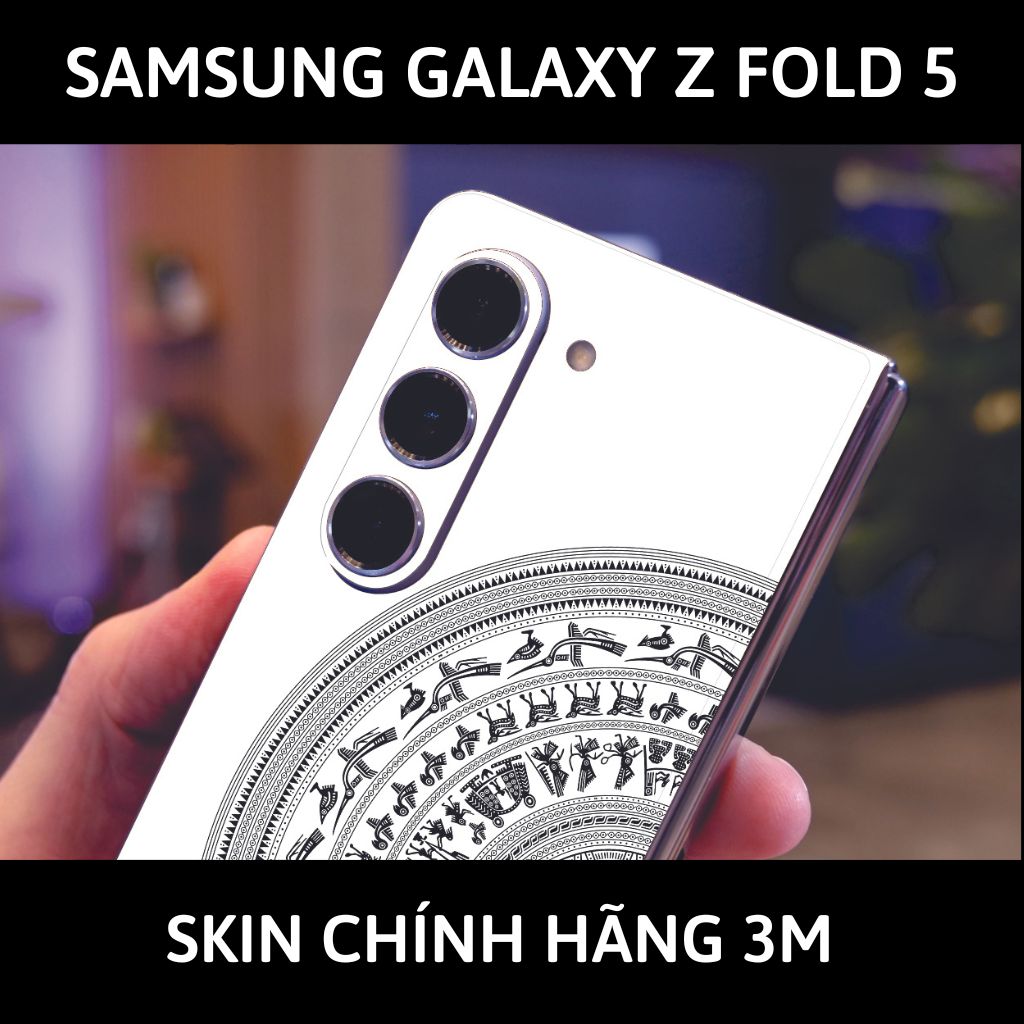 dán skin 3m samsung galaxy z fold 5 full body, camera phụ kiện điện thoại huỳnh tân store - Trống Đồng Trắng