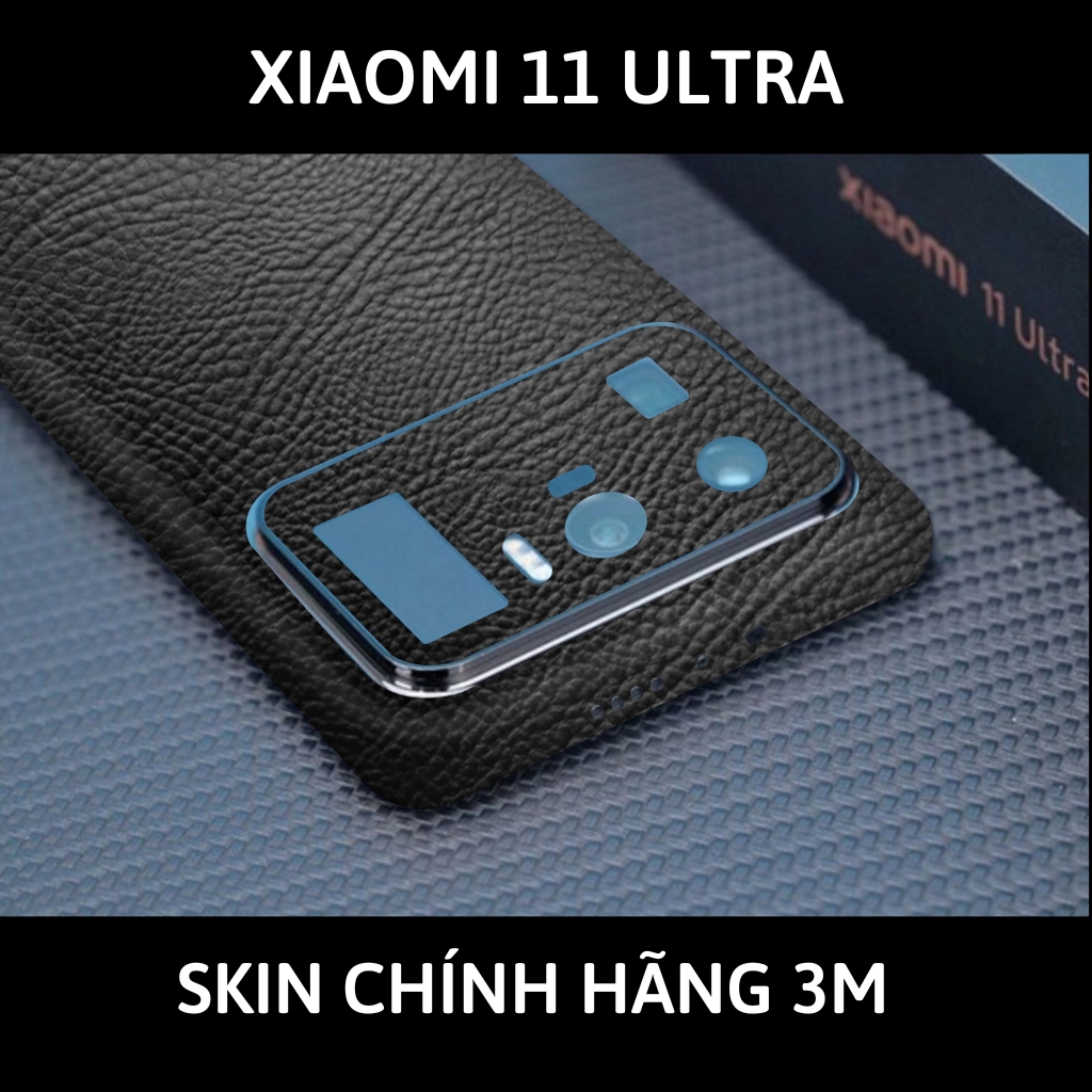 Skin 3m Mi 11 Ultra full body và camera nhập khẩu chính hãng USA phụ kiện điện thoại huỳnh tân store - Hexis Black Leather - Warp Skin Collection