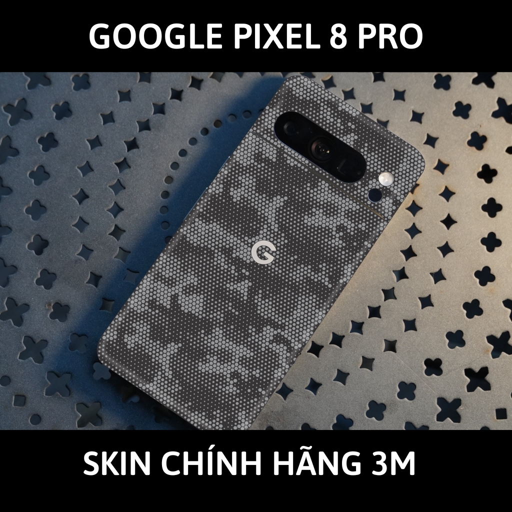 Dán skin điện thoại Pixel 8, Pixel 8 Pro full body và camera nhập khẩu chính hãng USA phụ kiện điện thoại huỳnh tân store - Mamba Grey - Warp Skin Collection