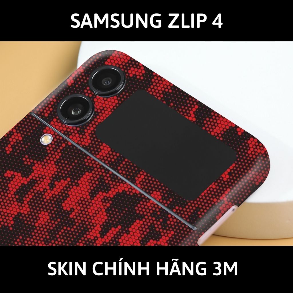 Skin 3m samsung galaxy Z Flip 4, Z Flip 3, Z Flip full body và camera nhập khẩu chính hãng USA phụ kiện điện thoại huỳnh tân store - Mamba Red - Warp Skin Collection