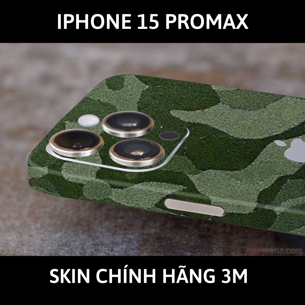 Dán skin điện thoại Iphone 15 Pro Max full body và camera nhập khẩu chính hãng USA phụ kiện điện thoại huỳnh tân store - Camo Green - Warp Skin Collection