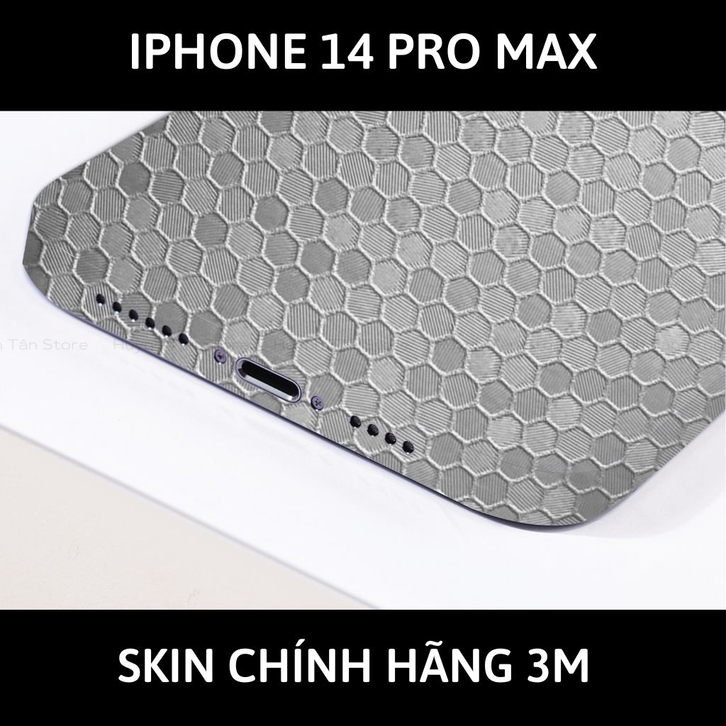 Skin 3m Iphone 14, Iphone 14 Pro, Iphone 14 Pro Max full body và camera nhập khẩu chính hãng USA phụ kiện điện thoại huỳnh tân store - Oracal Honeycomb Sliver - Warp Skin Collection