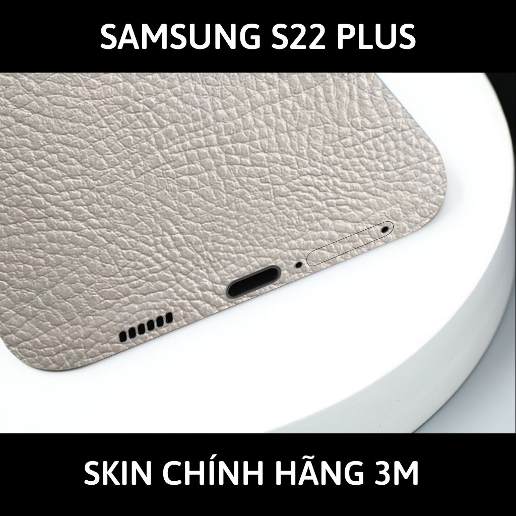 Skin 3m samsung galaxy S22 ultra , S22 plus, S22 full body và camera nhập khẩu chính hãng USA phụ kiện điện thoại huỳnh tân store - Hexis Grey Leather - Warp Skin Collection