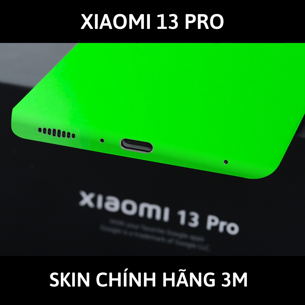 Skin 3m Mi 13 Ultra, Mi 13 Pro, Mi 13  full body và camera nhập khẩu chính hãng USA phụ kiện điện thoại huỳnh tân store - Green Neo - Warp Skin Collection