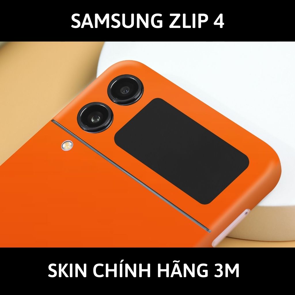 Skin 3m samsung galaxy Z Flip 4, Z Flip 3, Z Flip full body và camera nhập khẩu chính hãng USA phụ kiện điện thoại huỳnh tân store - Matte Oranger - Warp Skin Collection