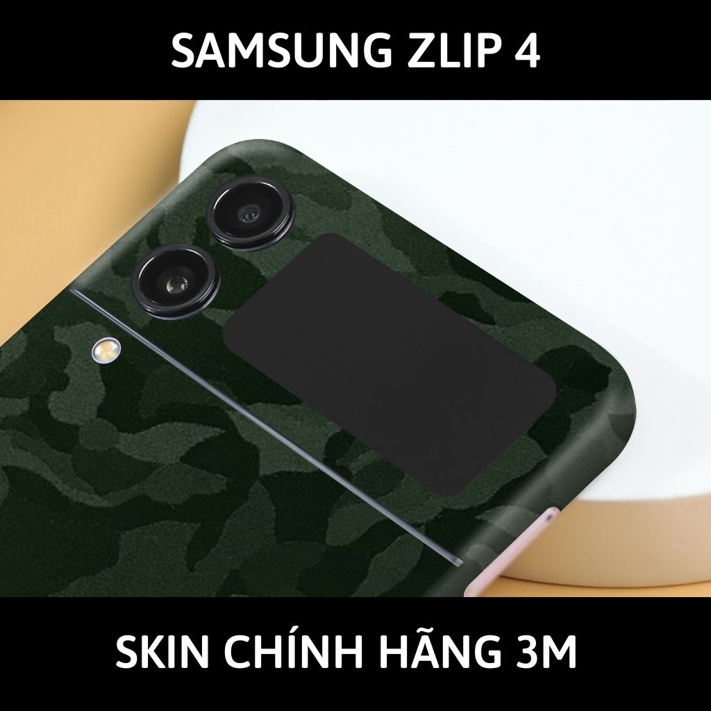 Skin 3m samsung galaxy Z Flip 4, Z Flip 3, Z Flip full body và camera nhập khẩu chính hãng USA phụ kiện điện thoại huỳnh tân store - Camo Green - Warp Skin Collection