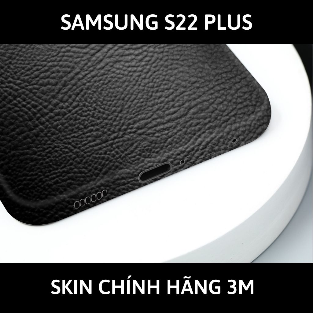 Skin 3m samsung galaxy S22 ultra , S22 plus, S22 full body và camera nhập khẩu chính hãng USA phụ kiện điện thoại huỳnh tân store - Hexis Black Leather - Warp Skin Collection