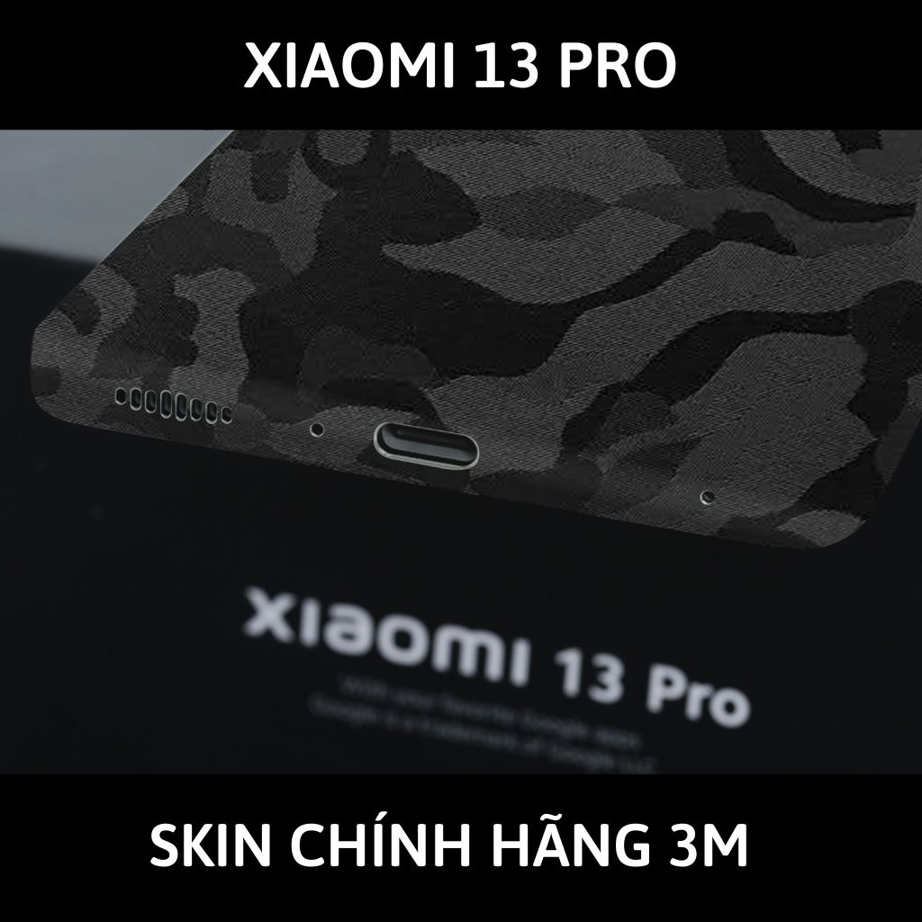 Skin 3m Mi 13 Ultra, Mi 13 Pro, Mi 13  full body và camera nhập khẩu chính hãng USA phụ kiện điện thoại huỳnh tân store - Camo Black - Warp Skin Collection