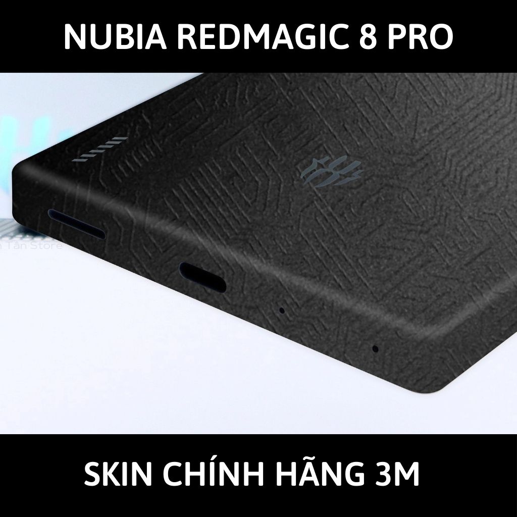 Skin 3m Nubia Redmagic 8 Pro, 8 Pro Plus full body và camera nhập khẩu chính hãng USA phụ kiện điện thoại huỳnh tân store - Electronic Black 2022 - Warp Skin Collection