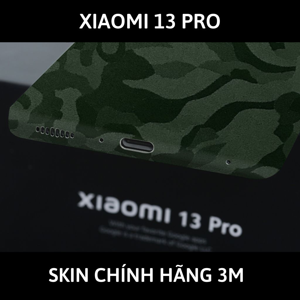 Skin 3m Mi 13 Ultra, Mi 13 Pro, Mi 13  full body và camera nhập khẩu chính hãng USA phụ kiện điện thoại huỳnh tân store - Camo Green - Warp Skin Collection