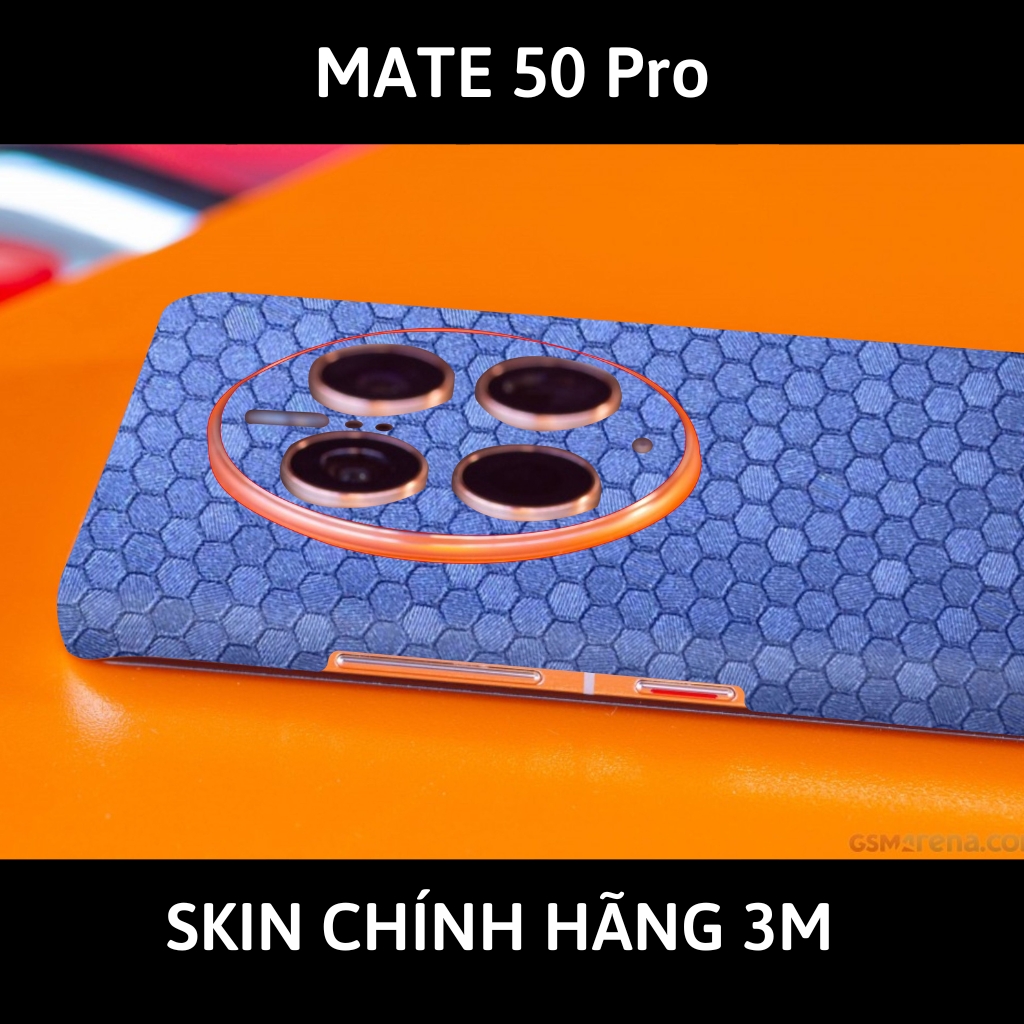Dán skin điện thoại Huawei Mate 50 Pro full body và camera nhập khẩu chính hãng USA phụ kiện điện thoại huỳnh tân store - Honeycomb Blue - Warp Skin Collection