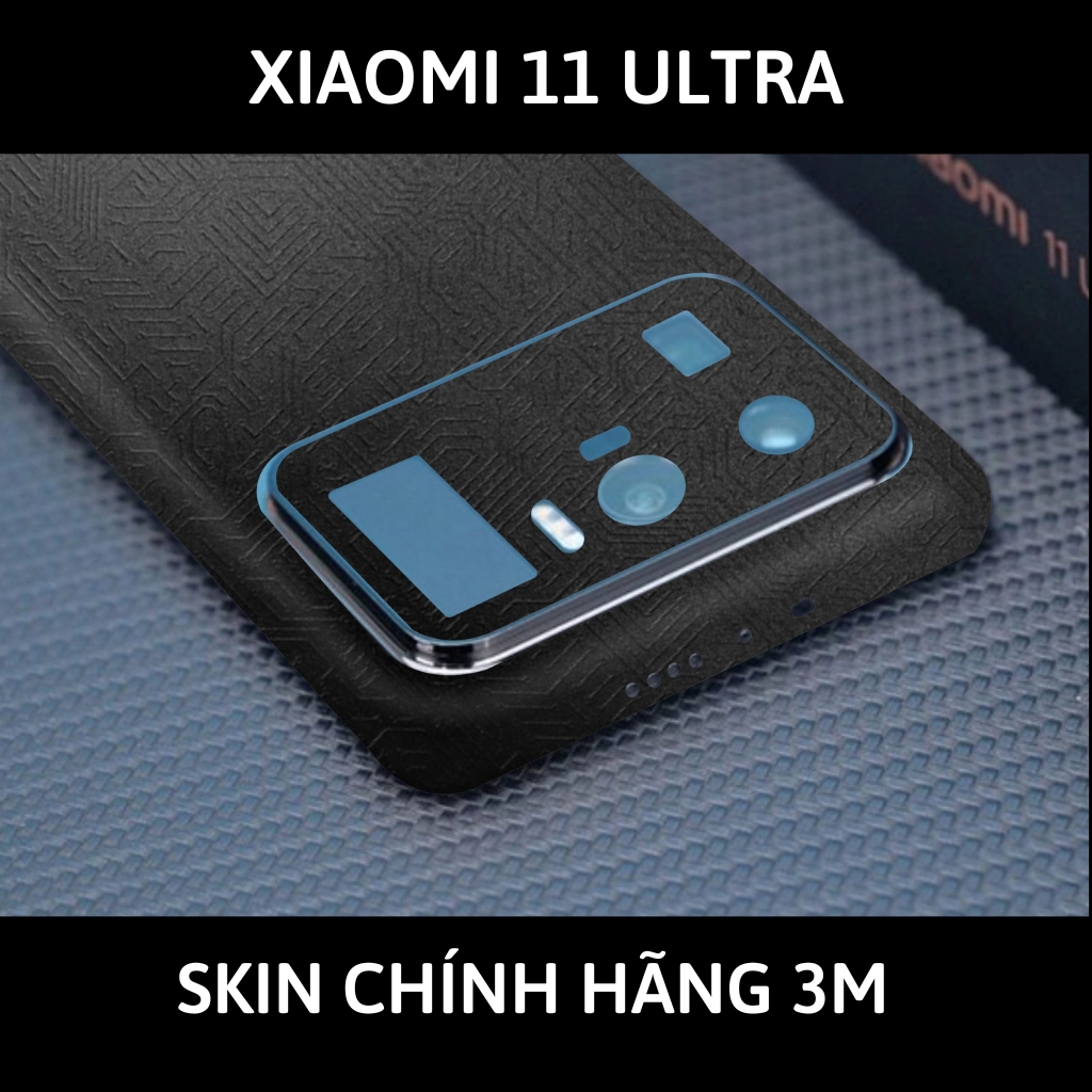 Skin 3m Mi 11 Ultra full body và camera nhập khẩu chính hãng USA phụ kiện điện thoại huỳnh tân store - Electronic Black - Warp Skin Collection