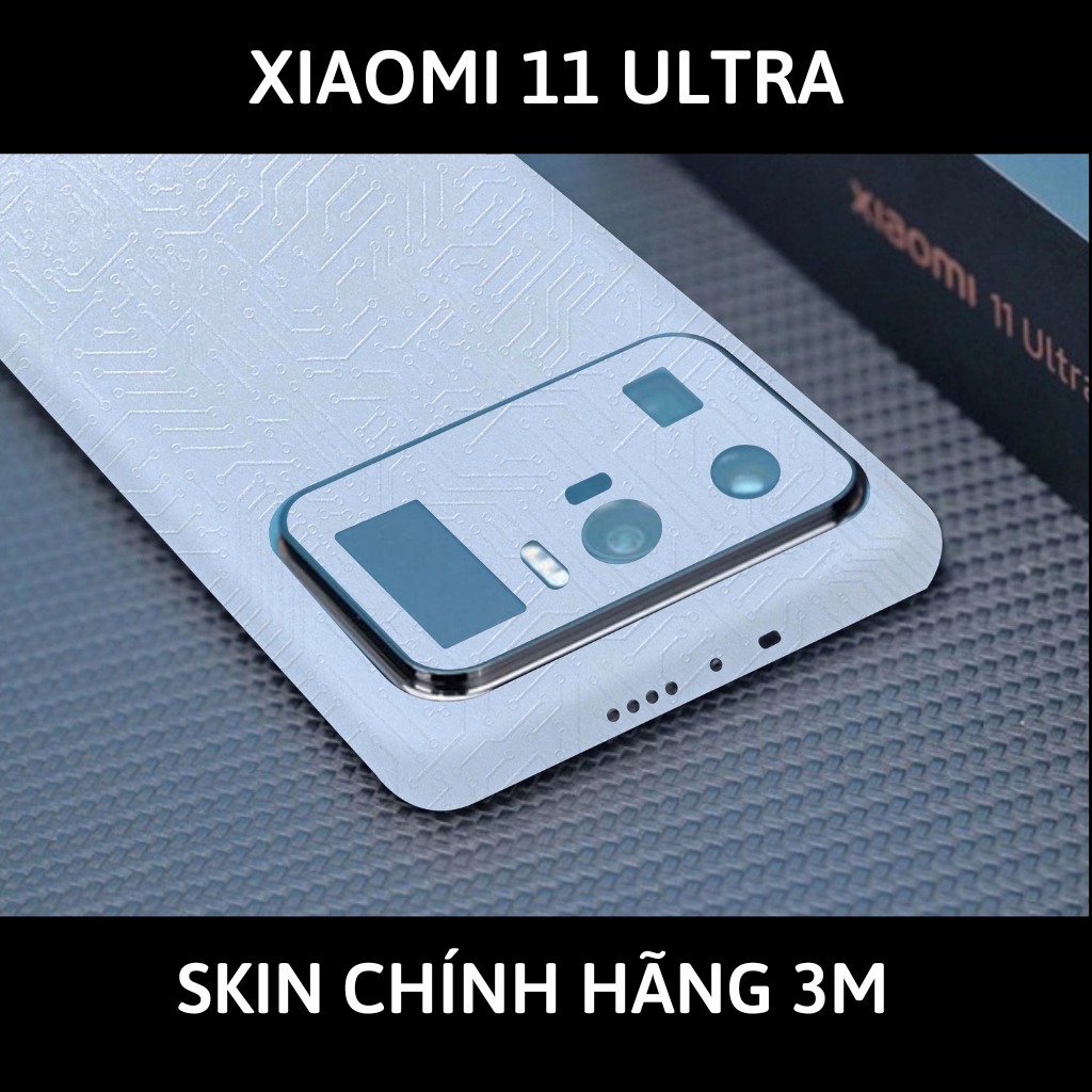 Skin 3m Mi 11 Ultra full body và camera nhập khẩu chính hãng USA phụ kiện điện thoại huỳnh tân store - Electronic White 2022 - Warp Skin Collection