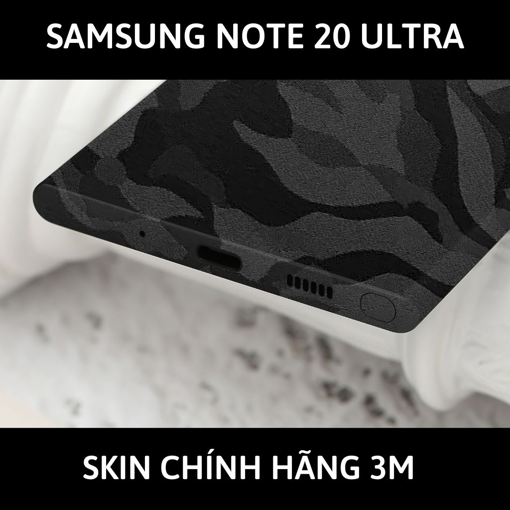 Skin 3m samsung galaxy note 20, note 20 ultra full body và camera nhập khẩu chính hãng USA phụ kiện điện thoại huỳnh tân store - Camo Black - Warp Skin Collection