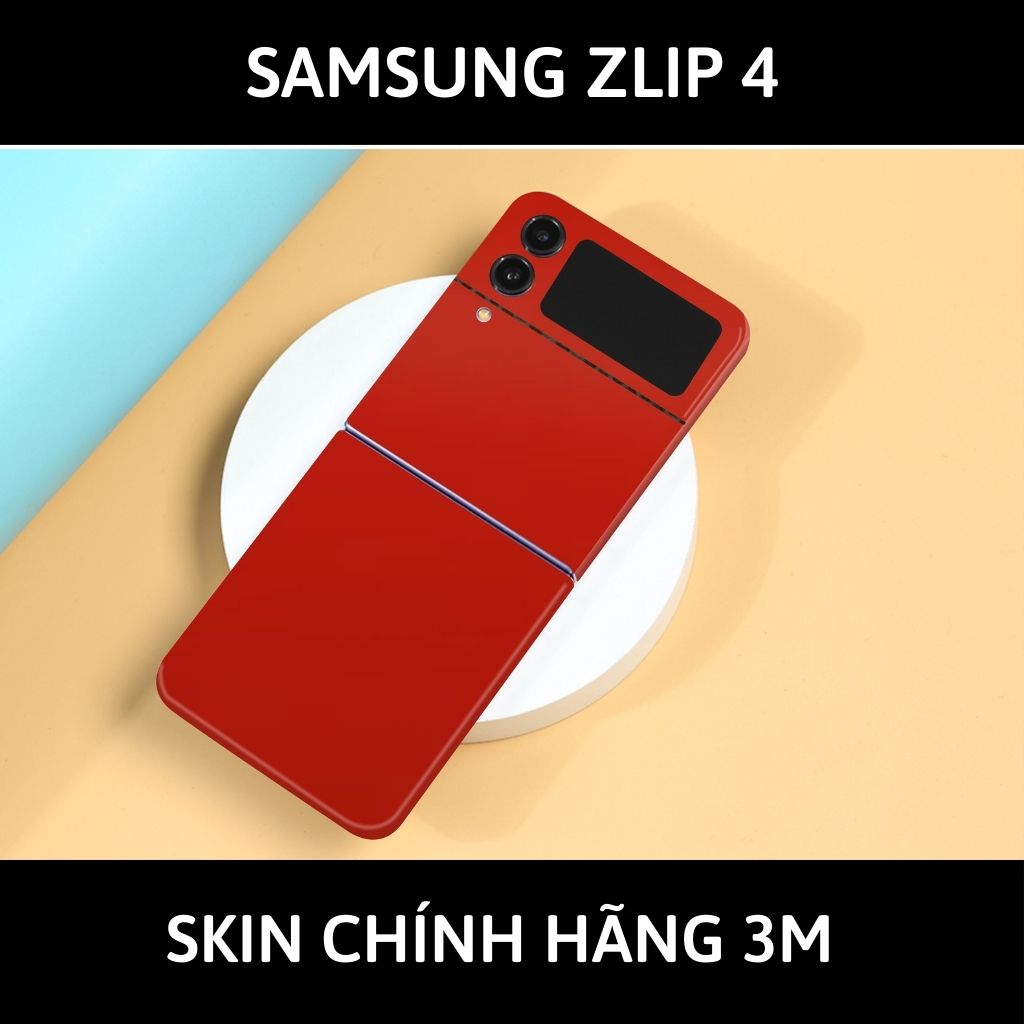 Skin 3m samsung galaxy Z Flip 4, Z Flip 3, Z Flip full body và camera nhập khẩu chính hãng USA phụ kiện điện thoại huỳnh tân store - Matte Red - Warp Skin Collection