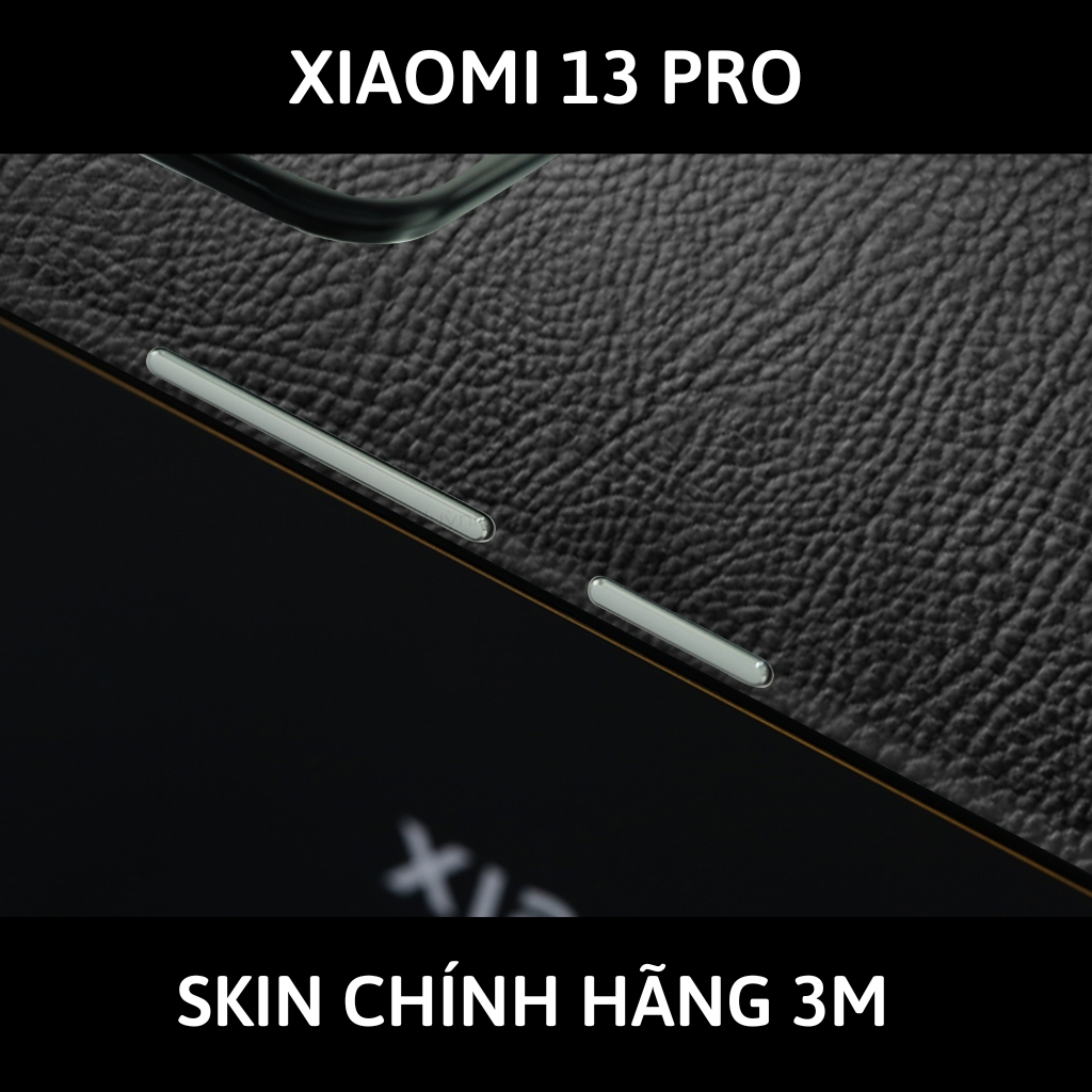 Skin 3m Mi 13 Ultra, Mi 13 Pro, Mi 13  full body và camera nhập khẩu chính hãng USA phụ kiện điện thoại huỳnh tân store - Hexis Black Leather - Warp Skin Collection