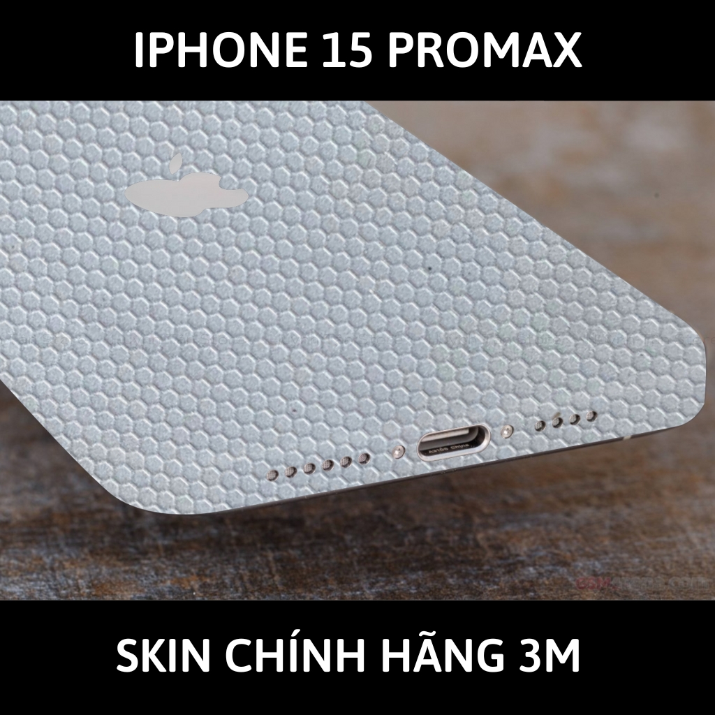 Dán skin điện thoại Iphone 15 Pro Max full body và camera nhập khẩu chính hãng USA phụ kiện điện thoại huỳnh tân store - Matrix White - Warp Skin Collection