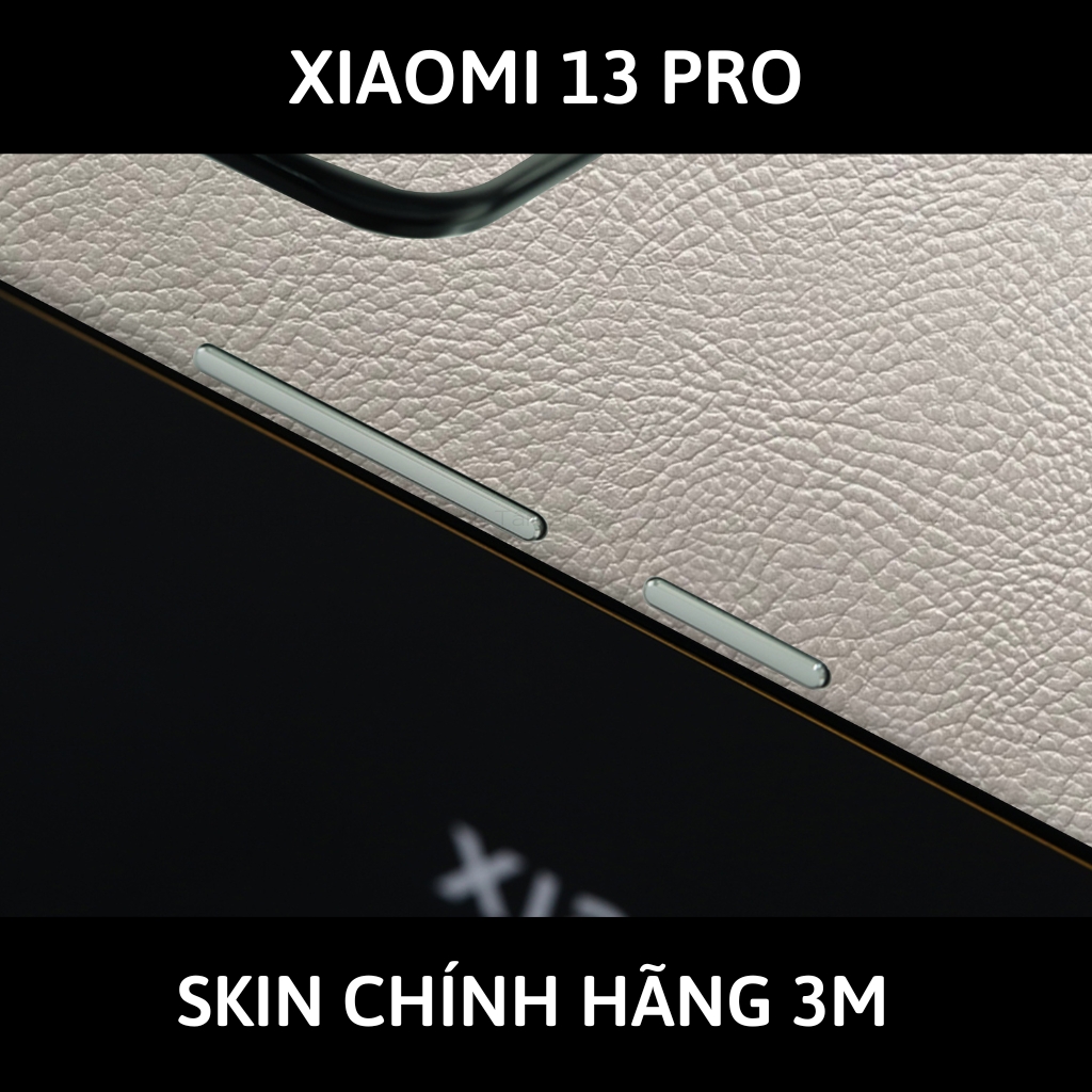 Skin 3m Mi 13 Ultra, Mi 13 Pro, Mi 13  full body và camera nhập khẩu chính hãng USA phụ kiện điện thoại huỳnh tân store - Hexis Grey Leather - Warp Skin Collection