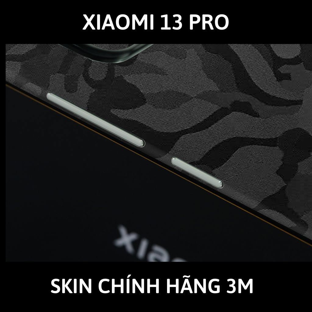 Skin 3m Mi 13 Ultra, Mi 13 Pro, Mi 13  full body và camera nhập khẩu chính hãng USA phụ kiện điện thoại huỳnh tân store - Camo Black - Warp Skin Collection