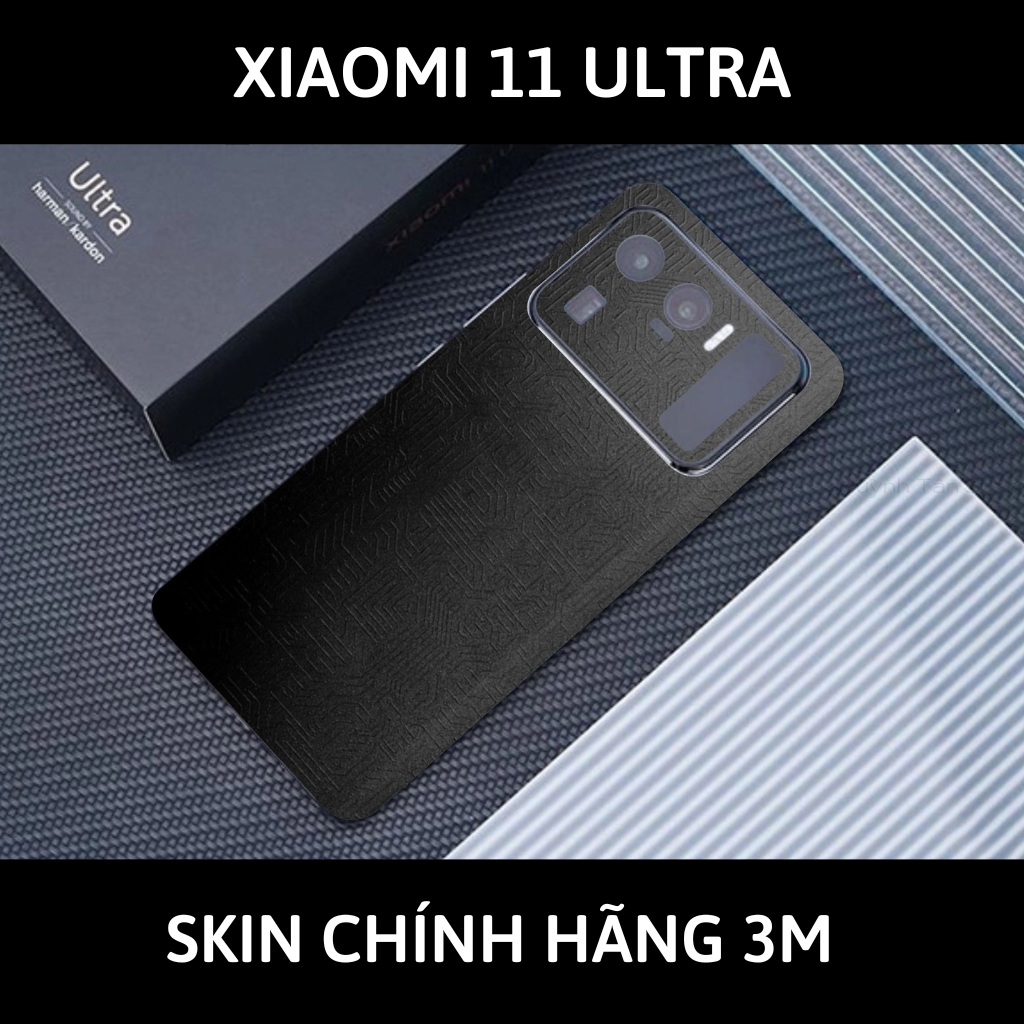 Skin 3m Mi 11 Ultra full body và camera nhập khẩu chính hãng USA phụ kiện điện thoại huỳnh tân store - Electronic Black - Warp Skin Collection