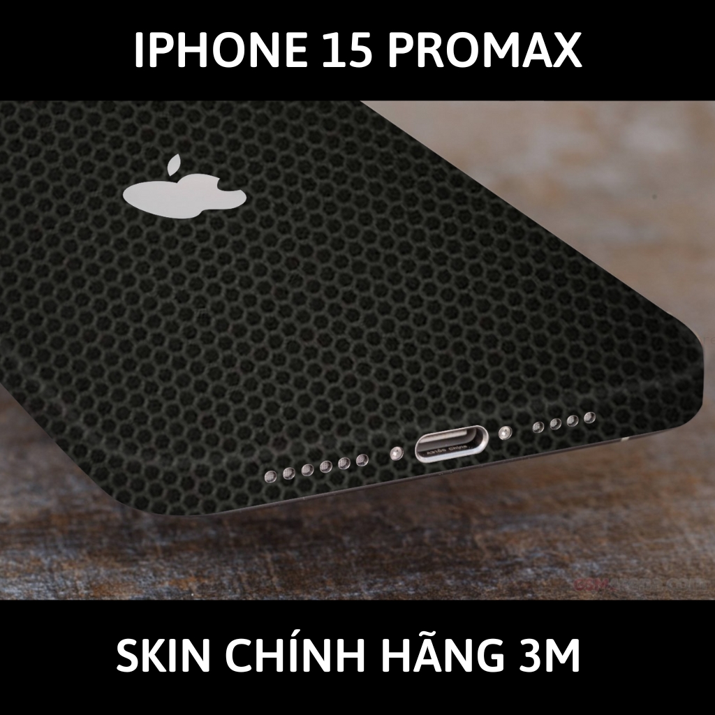 Dán skin điện thoại Iphone 15 Pro Max full body và camera nhập khẩu chính hãng USA phụ kiện điện thoại huỳnh tân store - Matrix Black - Warp Skin Collection