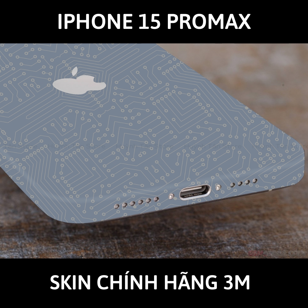 Dán skin điện thoại Iphone 15 Pro Max full body và camera nhập khẩu chính hãng USA phụ kiện điện thoại huỳnh tân store - Electronic White Grey - Warp Skin Collection