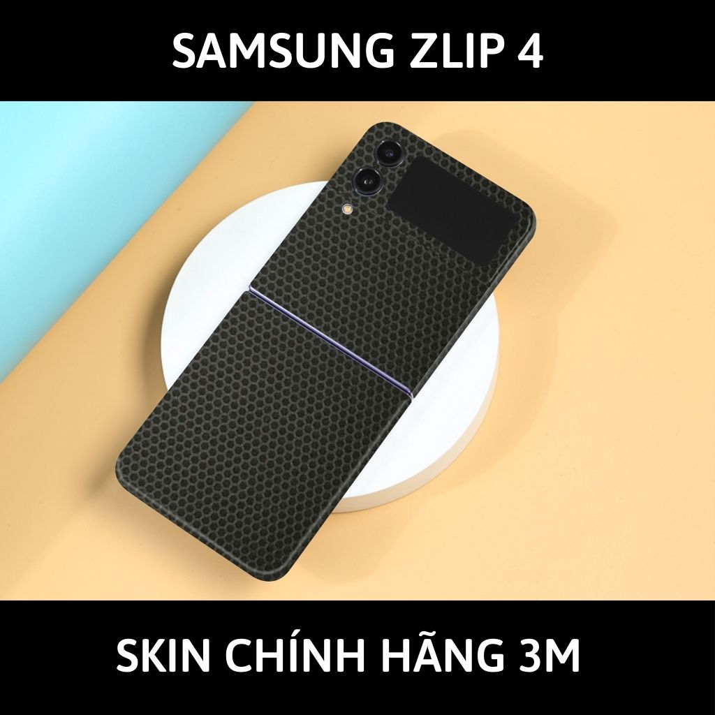 Skin 3m samsung galaxy Z Flip 4, Z Flip 3, Z Flip full body và camera nhập khẩu chính hãng USA phụ kiện điện thoại huỳnh tân store - Matrix Black - Warp Skin Collection