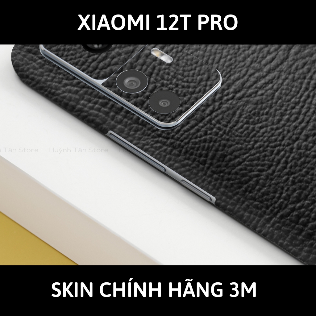 Skin 3m Mi 12T, Mi 12T Pro, K50 Ultra full body và camera nhập khẩu chính hãng USA phụ kiện điện thoại huỳnh tân store - Hexis Black Leather - Warp Skin Collection