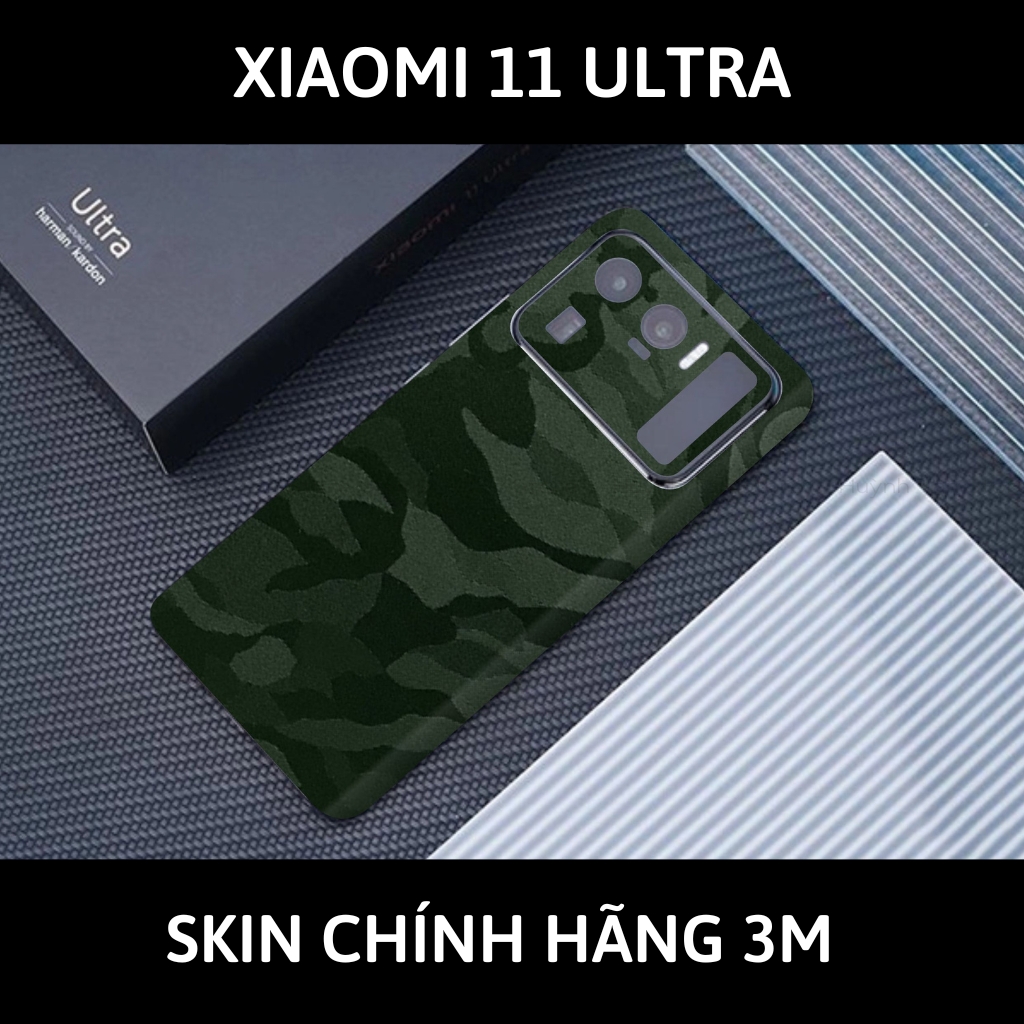 Skin 3m Mi 11 Ultra full body và camera nhập khẩu chính hãng USA phụ kiện điện thoại huỳnh tân store - Camo Green - Warp Skin Collection