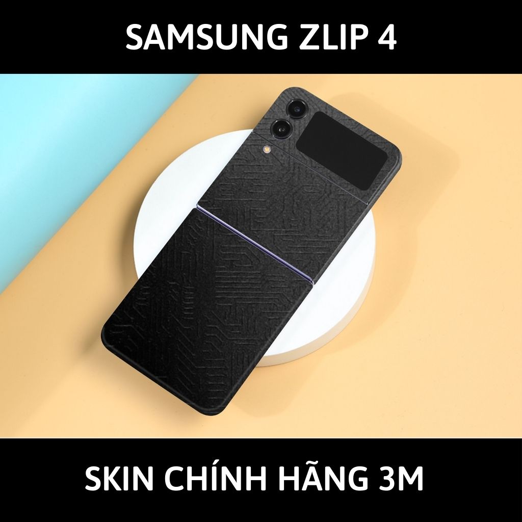 Skin 3m samsung galaxy Z Flip 4, Z Flip 3, Z Flip full body và camera nhập khẩu chính hãng USA phụ kiện điện thoại huỳnh tân store - Electronic Black 2022 - Warp Skin Collection