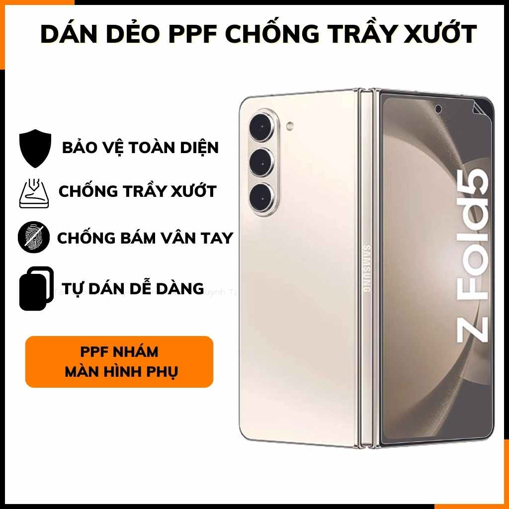 Miếng dán ppf samsung z fold 5 trong suốt hoặc nhám chống bám vân tay bảo vệ camera mua 1 tặng 1 phụ kiện huỳnh tân store