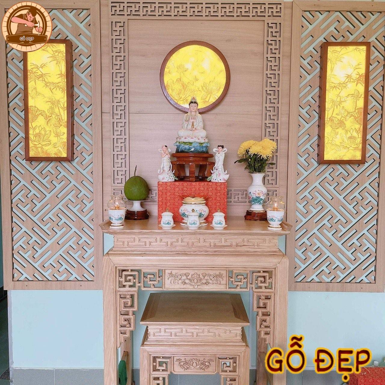 Mẫu bàn thờ BT 08 chiện sen được nhiều người tin dùng