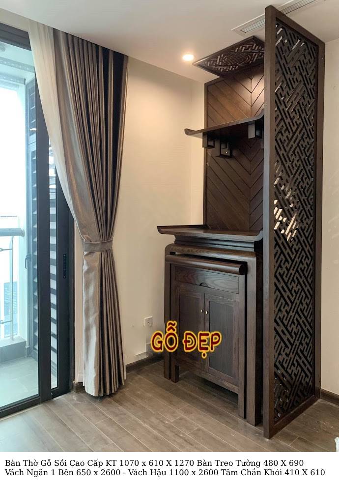 Mẫu bàn thờ phù hợp với diện tích chung cư
