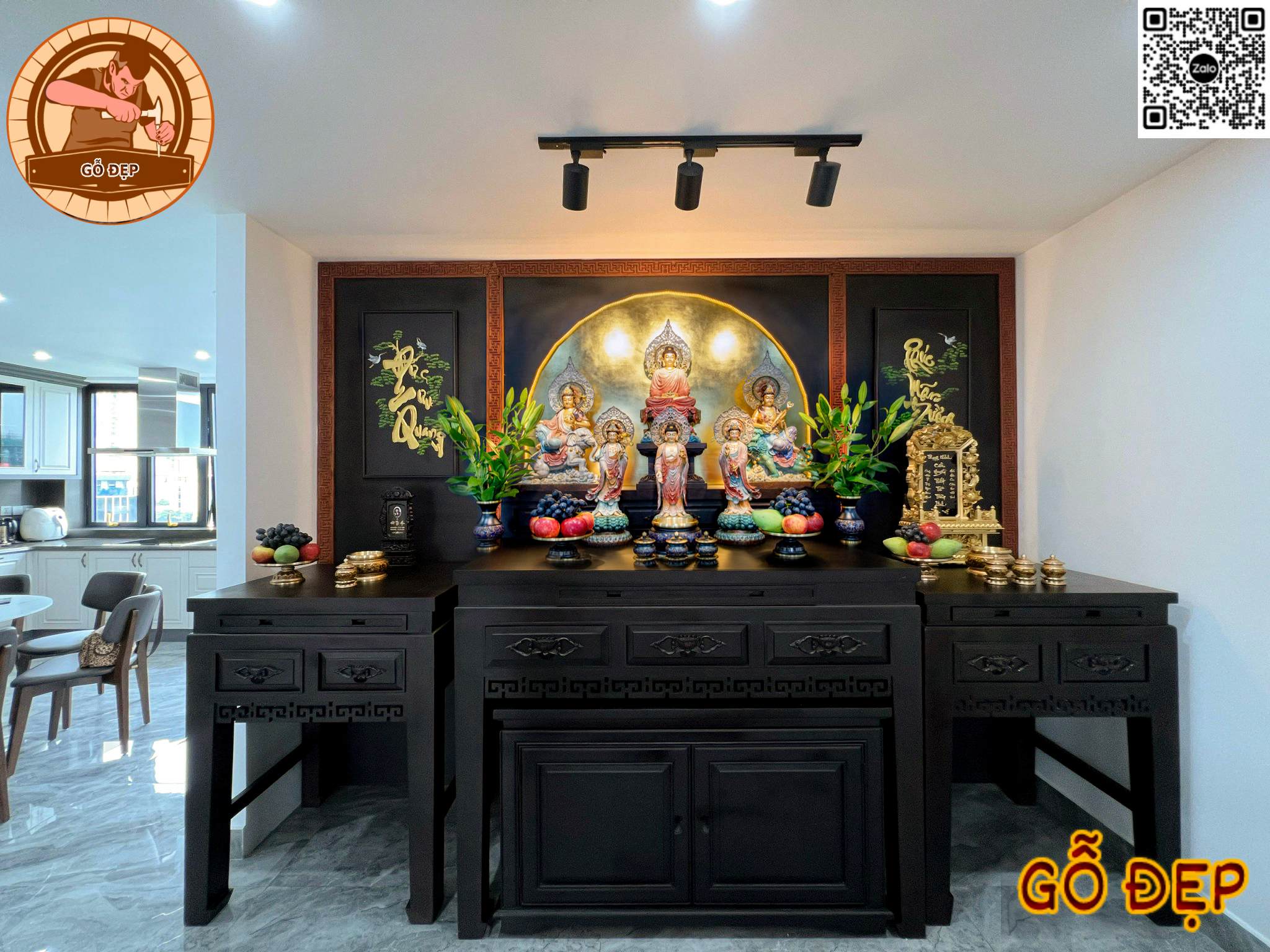 Mẫu 3 Bàn Thờ Hiện Đại BT 668893 - màu sắc sang trọng