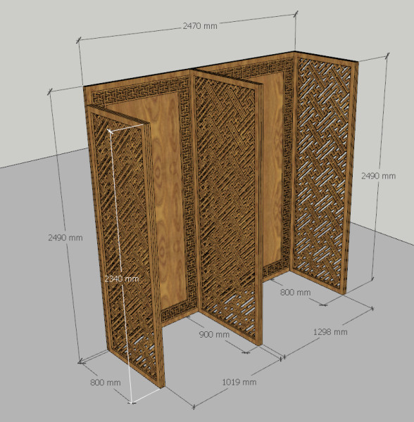 Bản vẽ của Vách Ngăn CNC Mẫu 2 Phòng Thờ tại Kiến Trúc Gỗ Đẹp