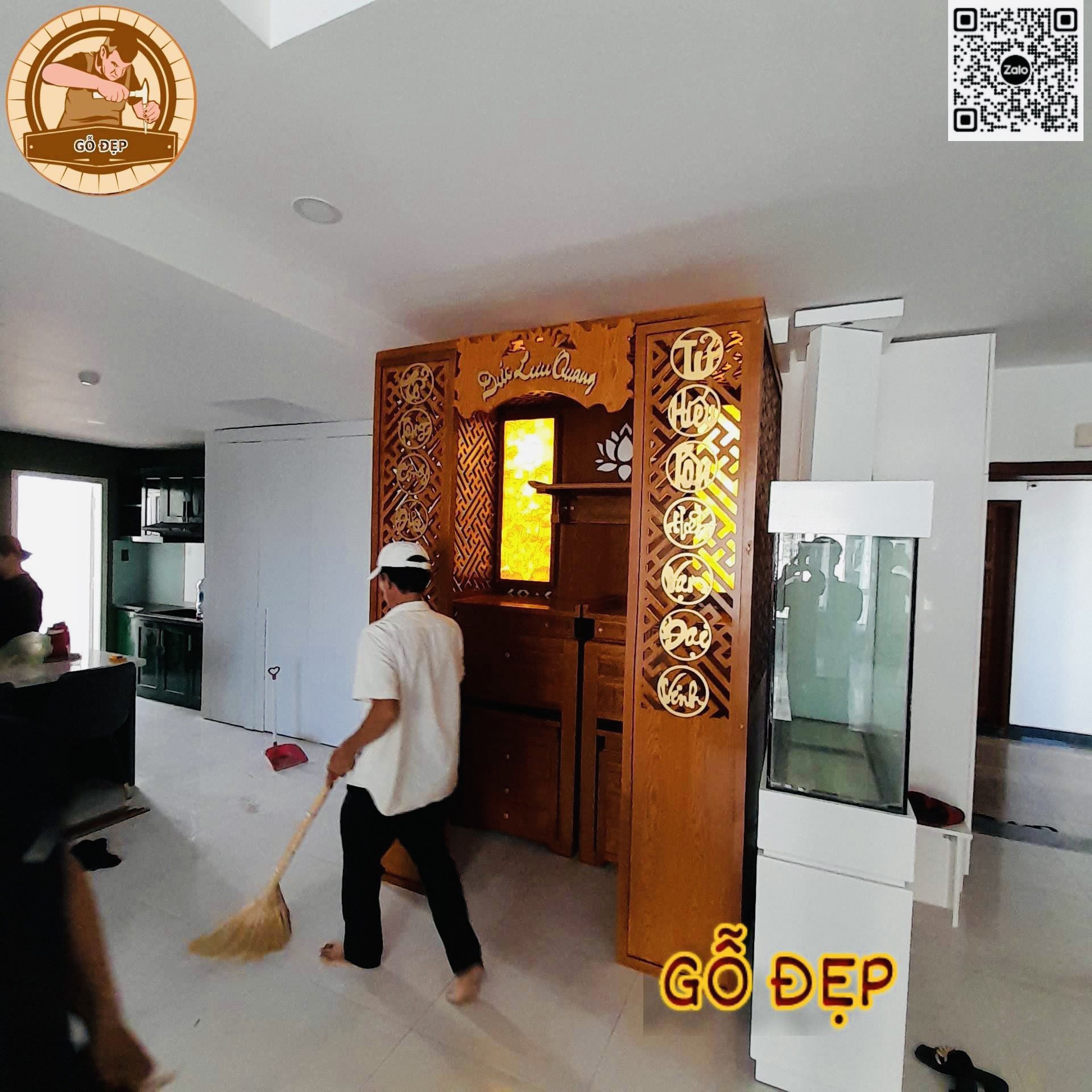 Tối ưu diện tích phòng thờ với bàn thờ tủ thờ phật gia tiên BT 88997