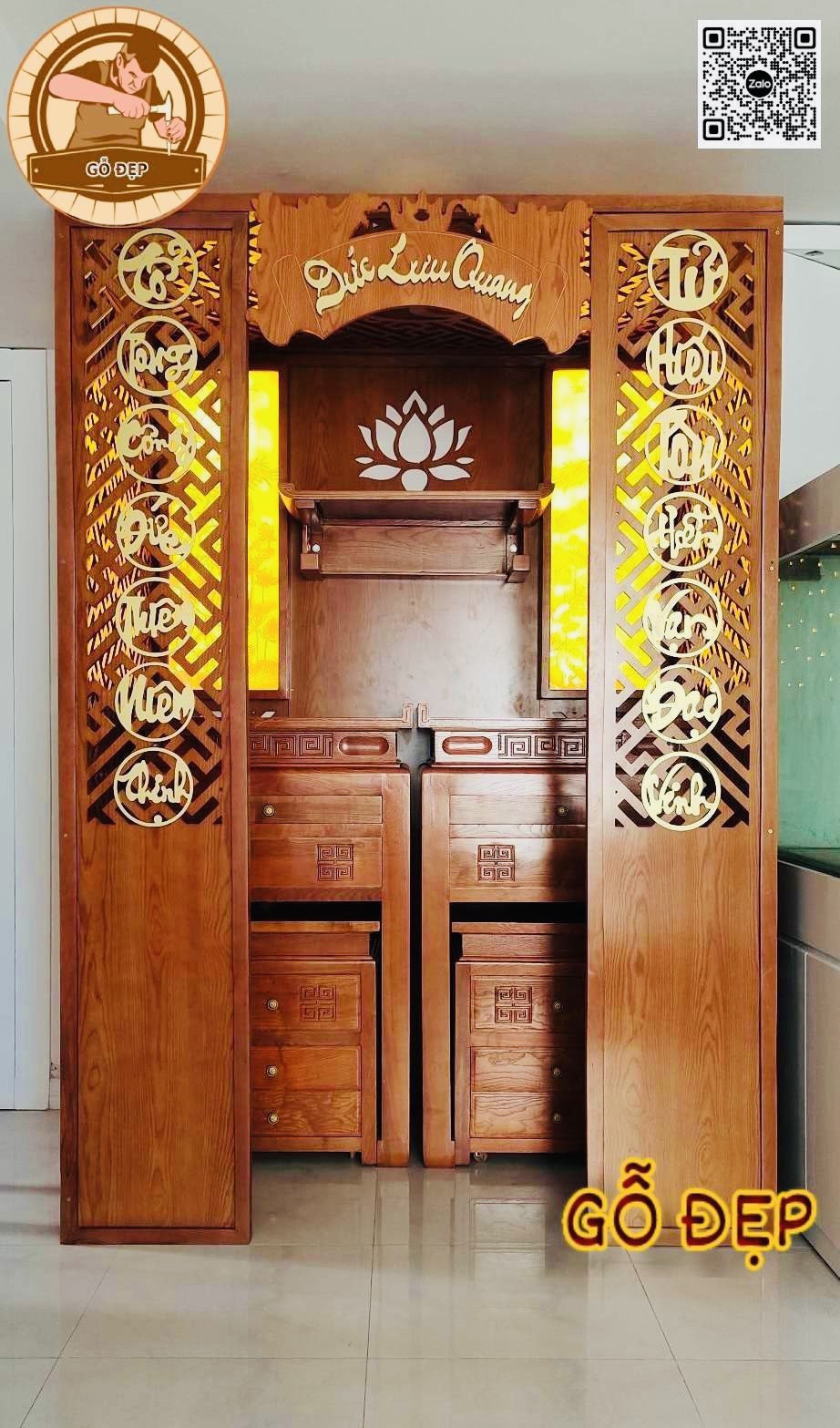 Bàn thờ tủ thờ, phật gia tiên - không gian thờ cúng trở nên trang trọng