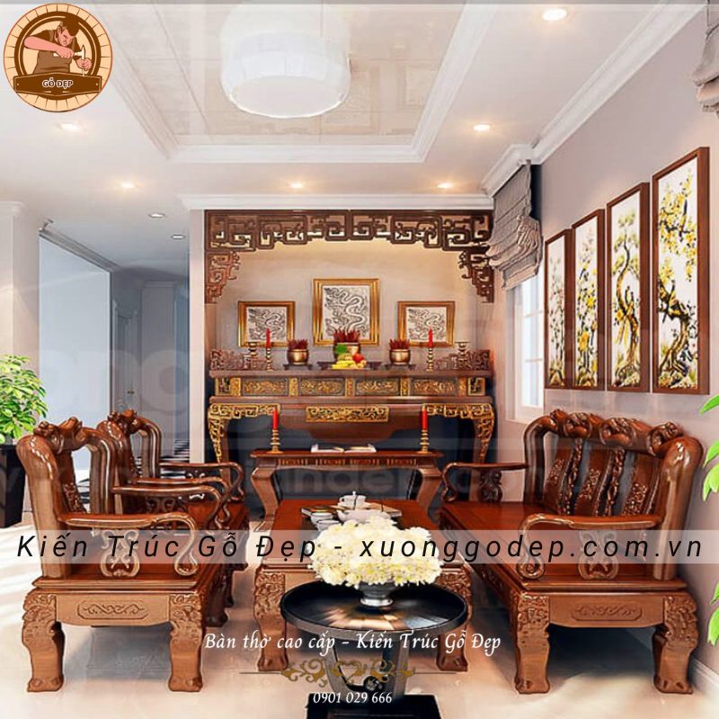 Nguyên tắc thiết kế phòng thờ nhà ống 3 tầng