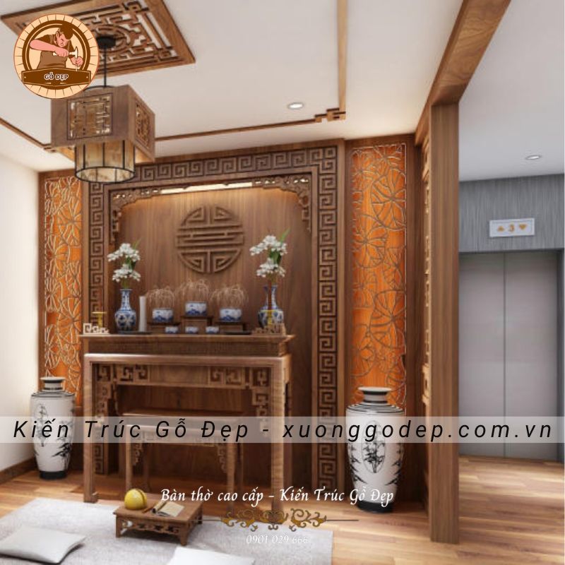 Bàn thờ có kích thước đẹp, chuẩn phong thủy